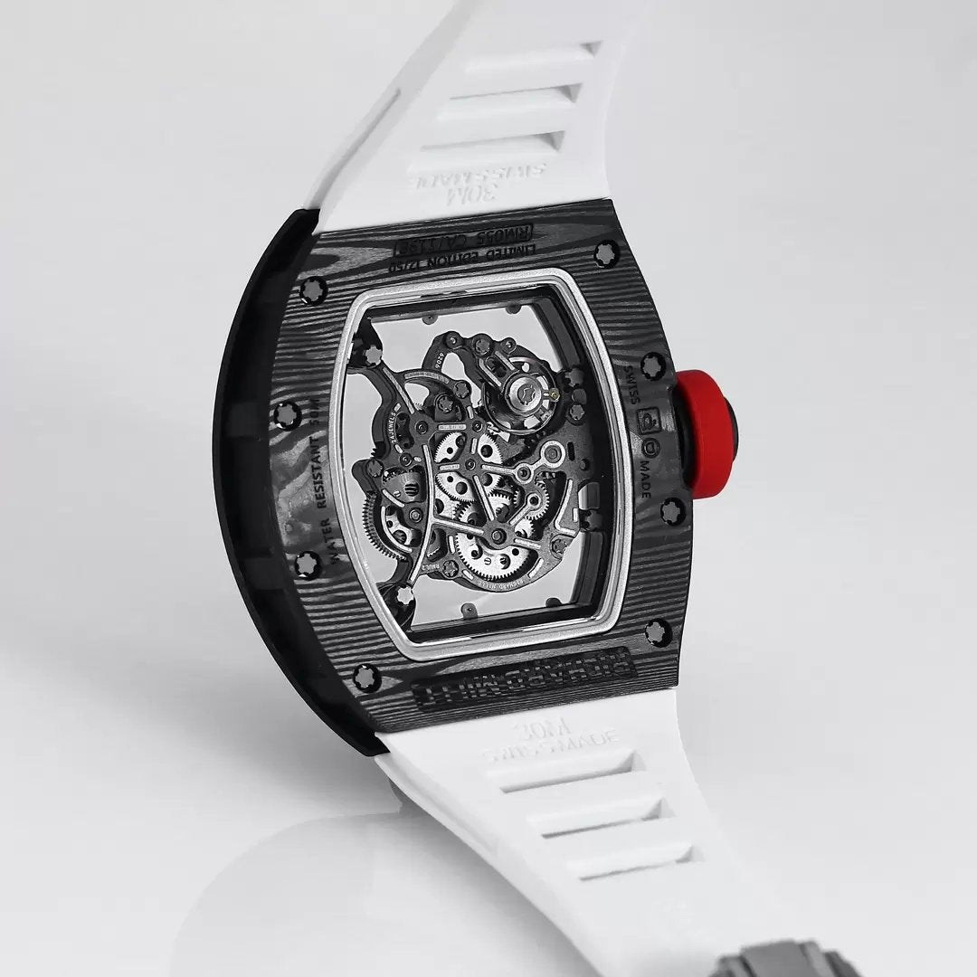 RICHARD MILLE RM055 Original redesenhado 1:1 edizione migliore BBR Fabbrica 2024 Bianco cinturino 