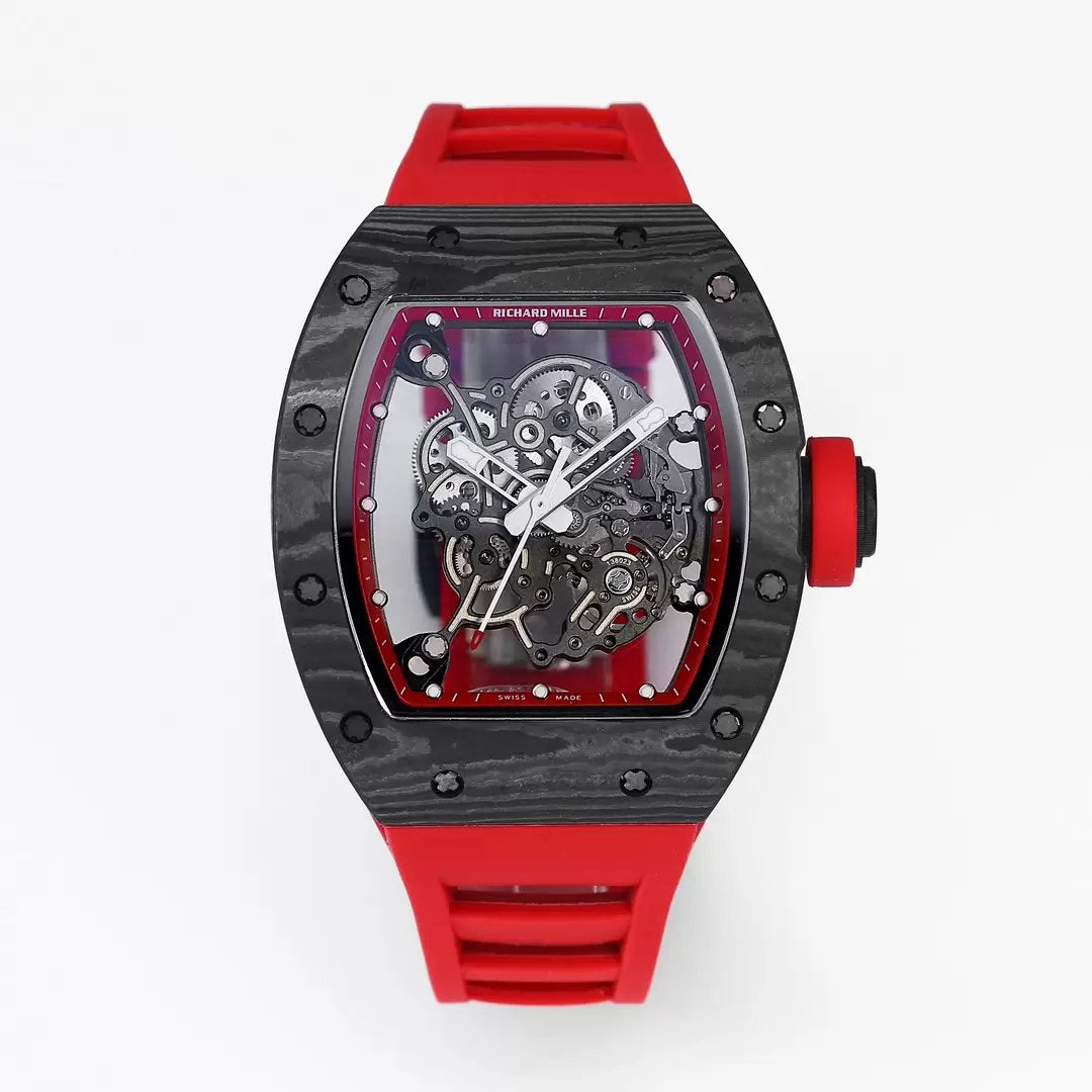 RICHARD MILLE RM055 Original redesenhado 1:1 edizione migliore BBR Fabbrica 2024 Cinturino vermelho 