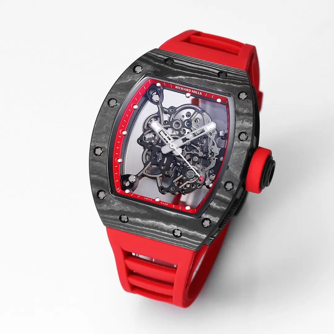 RICHARD MILLE RM055 Original redesenhado 1:1 edizione migliore BBR Fabbrica 2024 Cinturino vermelho 