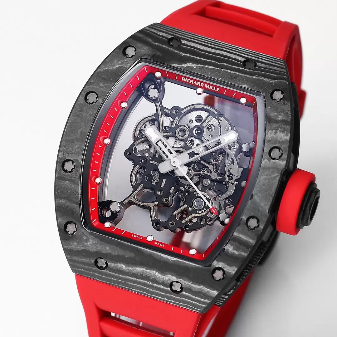 RICHARD MILLE RM055 Original redesenhado 1:1 edizione migliore BBR Fabbrica 2024 Cinturino vermelho 