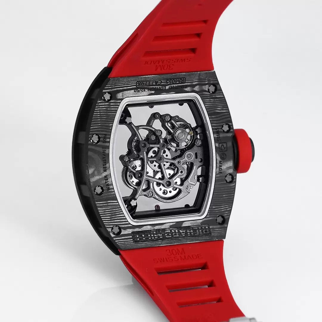 RICHARD MILLE RM055 Original redesenhado 1:1 edizione migliore BBR Fabbrica 2024 Cinturino vermelho 