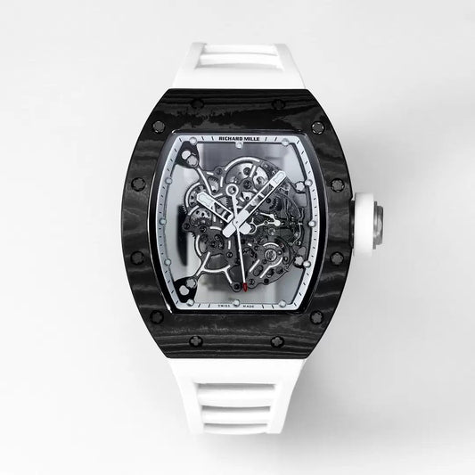 RICHARD MILLE RM055 Redesigned original 1:1 edizione migliore BBR Fabbrica 2024 Bianco lunetta Nero cinturino