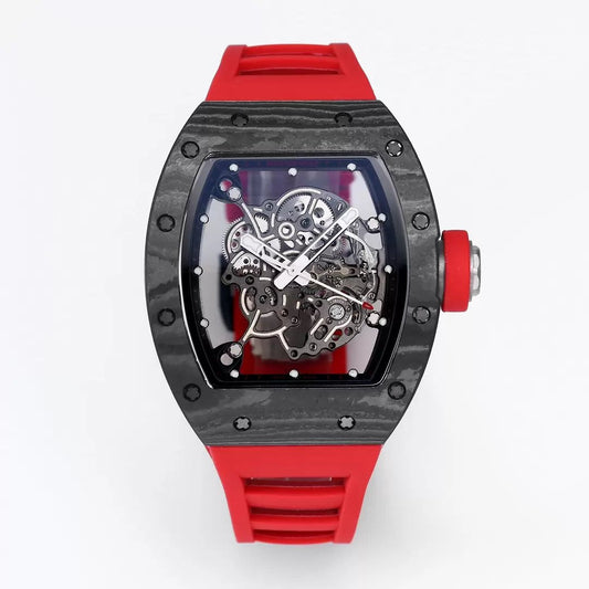 RICHARD MILLE RM055 Redesigned original 1:1 edizione migliore BBR Fabbrica 2024 Nero lunetta Red cinturino