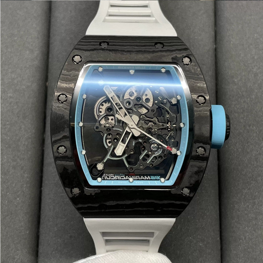 RICHARD MILLE RM055 Redesigned original 1:1 edizione migliore BBR Fabbrica 2024 Blu Bianco cinturino