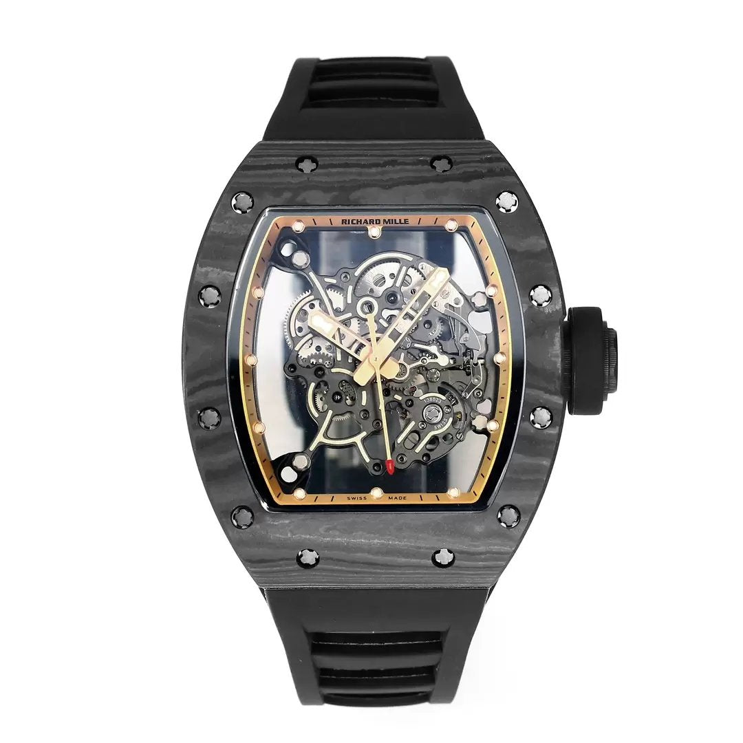 RICHARD MILLE RM055 Original redesenhado 1:1 edizione migliore BBR Fabbrica 2024 Oro Nero cinturino 