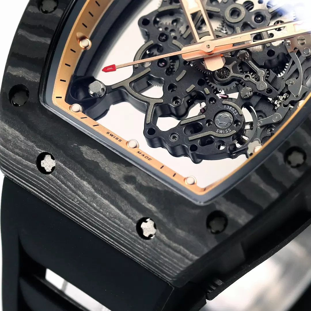 RICHARD MILLE RM055 Original redesenhado 1:1 edizione migliore BBR Fabbrica 2024 Oro Nero cinturino 