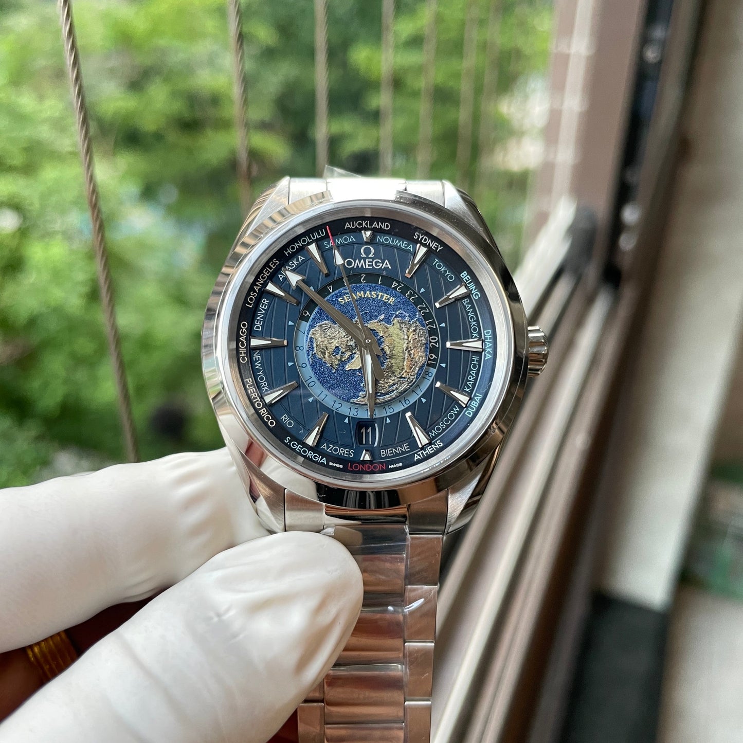 Omega Seamaster Aqua Terra GMT Worldtimer 220.10.43.22.03.001 edizione migliore VS Fabbrica quadrante blu