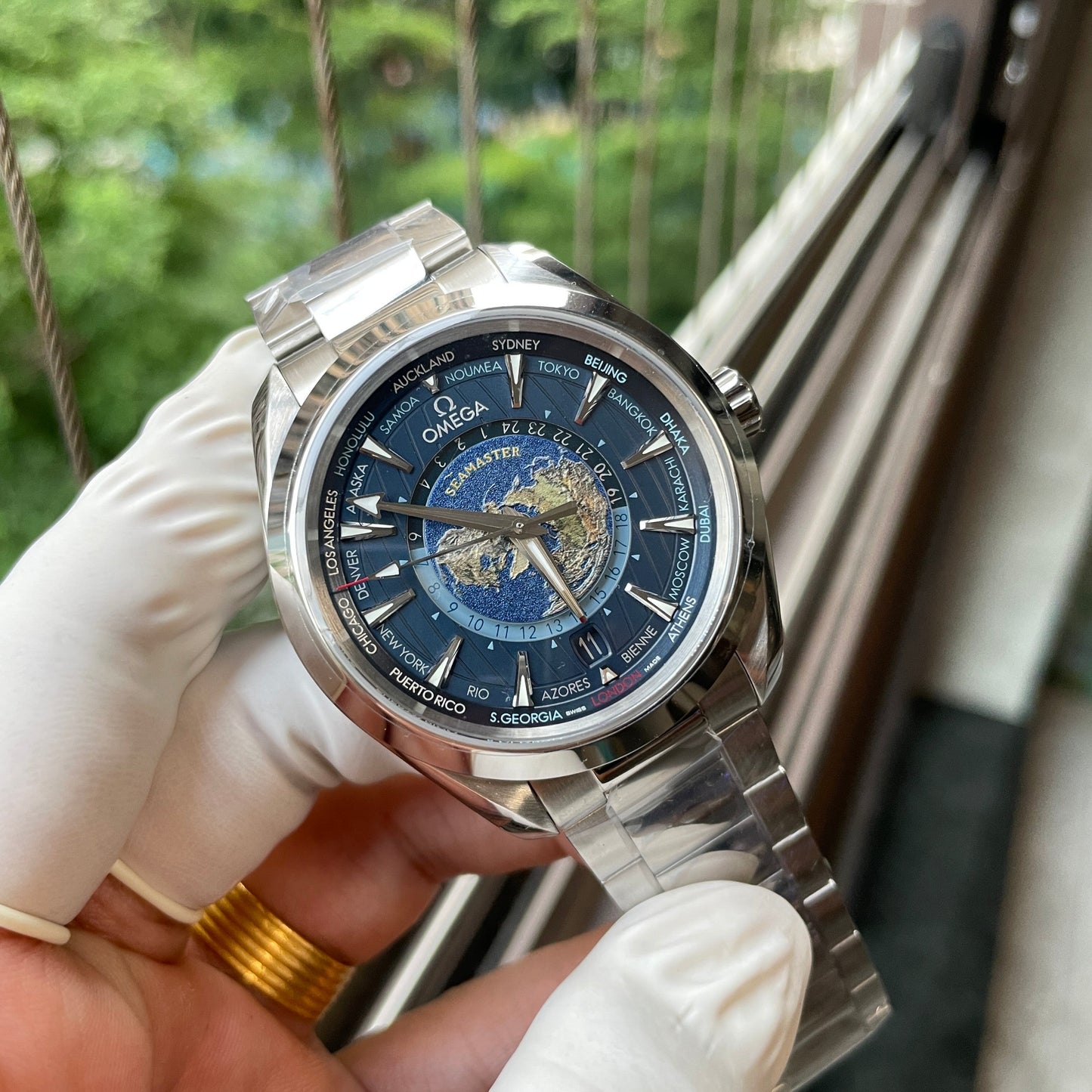 Omega Seamaster Aqua Terra GMT Worldtimer 220.10.43.22.03.001 edizione migliore VS Fabbrica quadrante blu