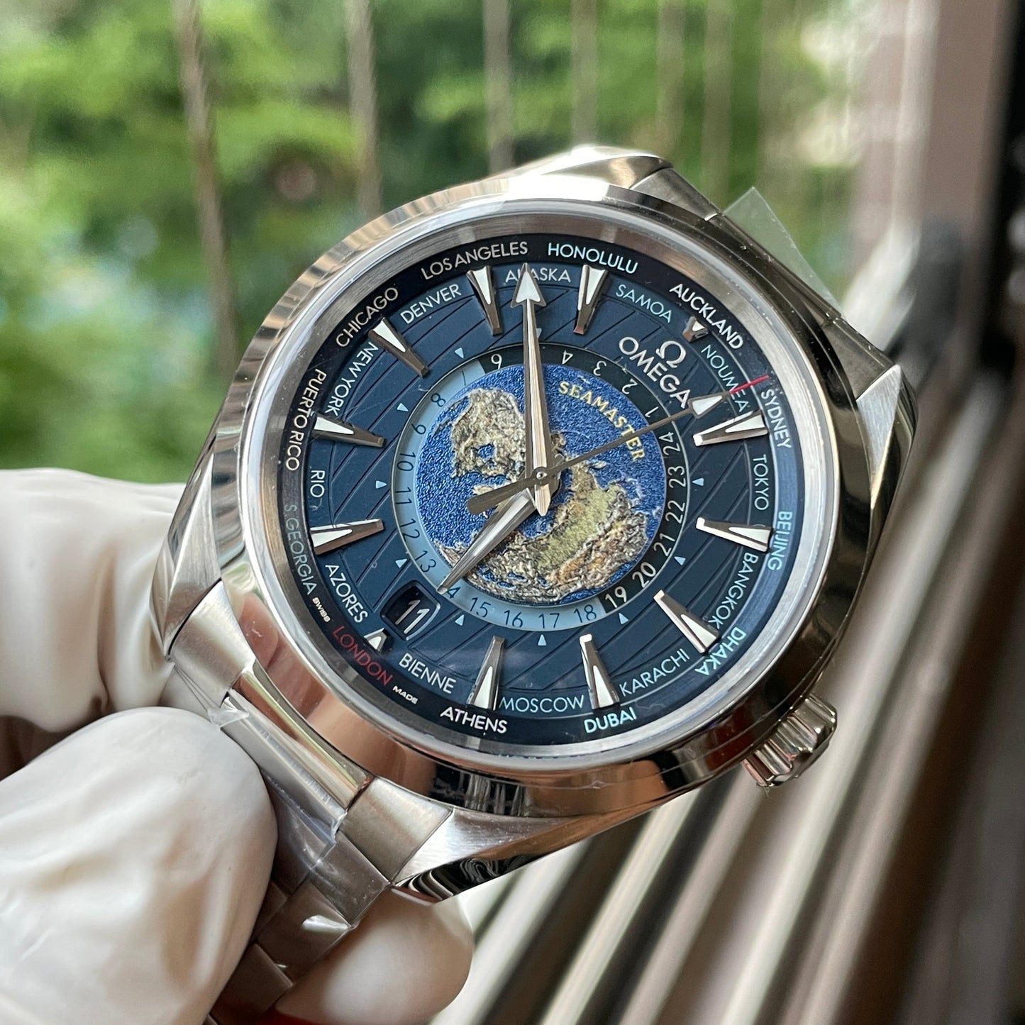 Omega Seamaster Aqua Terra GMT Worldtimer 220.10.43.22.03.001 edizione migliore VS Fabbrica quadrante blu