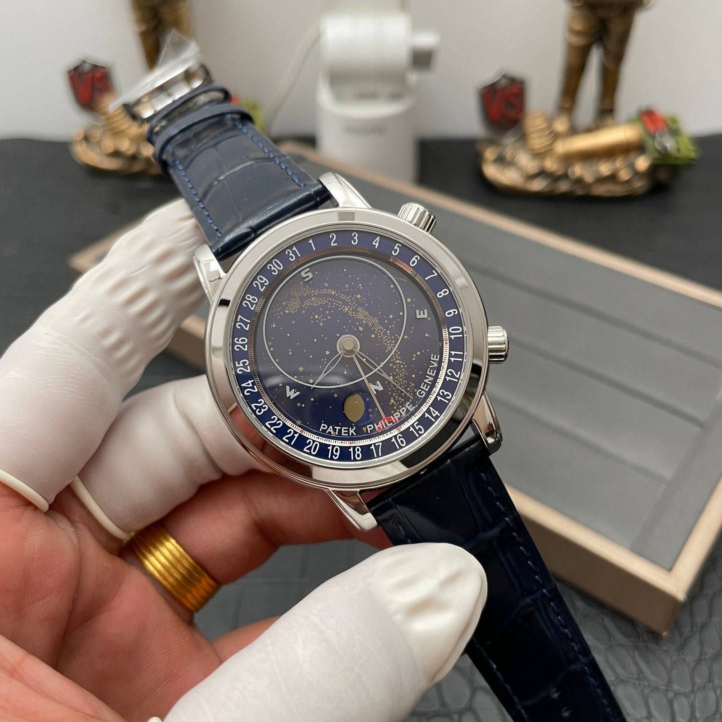 Patek Philippe Grand Complications 6102P-001 1:1 edizione migliore AI Fabbrica Sky Moon quadrante blu