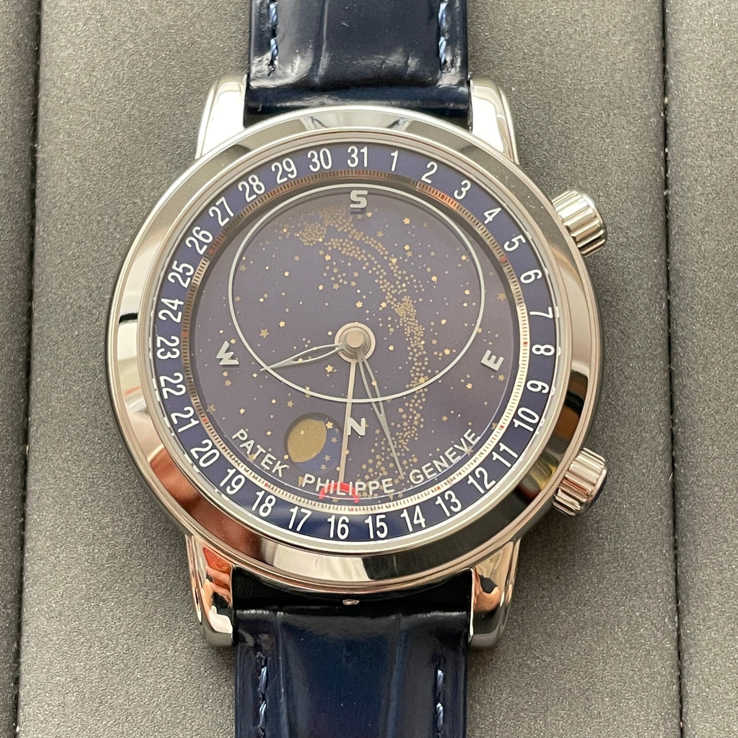 Patek Philippe Grand Complications 6102P-001 1:1 edizione migliore AI Fabbrica Sky Moon quadrante blu