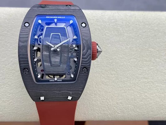 Richard Mille RM 07 RM007 Carbonio NTPT Cassa 1:1 edizione migliore G+ Fabbrica Red cinturino