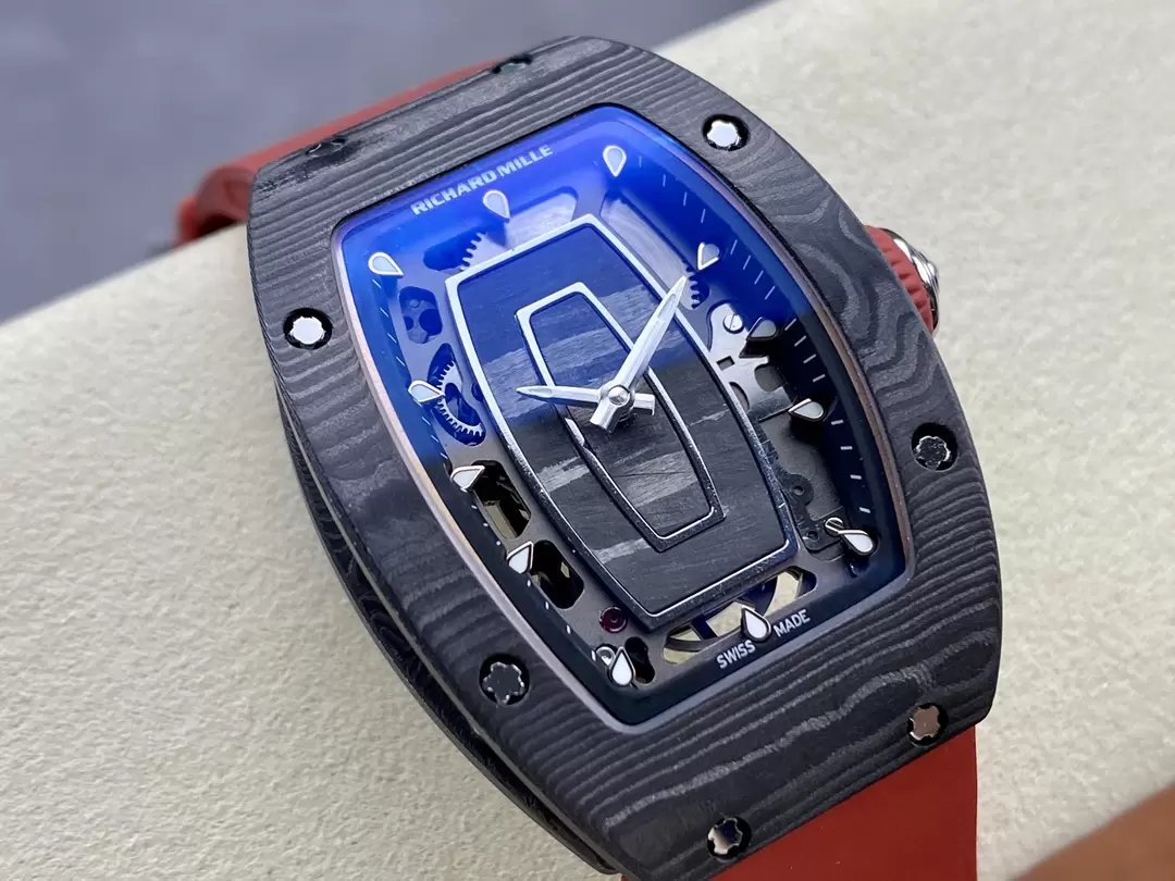 Richard Mille RM 07 RM007 Carbonio NTPT Cassa 1:1 edizione migliore G+ Fabbrica Red cinturino