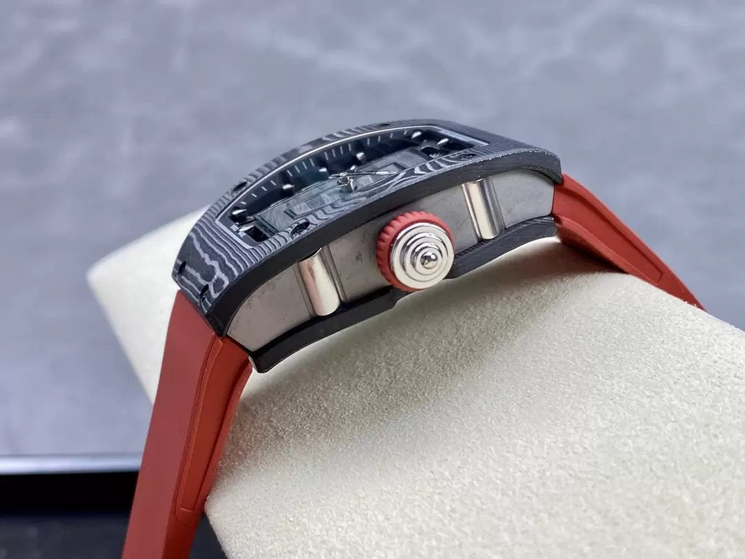 Richard Mille RM 07 RM007 Carbonio NTPT Cassa 1:1 edizione migliore G+ Fabbrica Red cinturino
