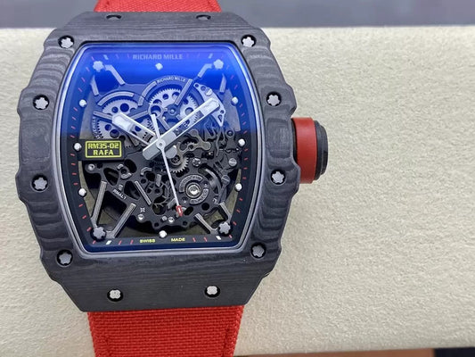 Richard Mille RM035-02 G+ Fabbrica RM3502 Carbonio NTPT Red Velcro cinturino