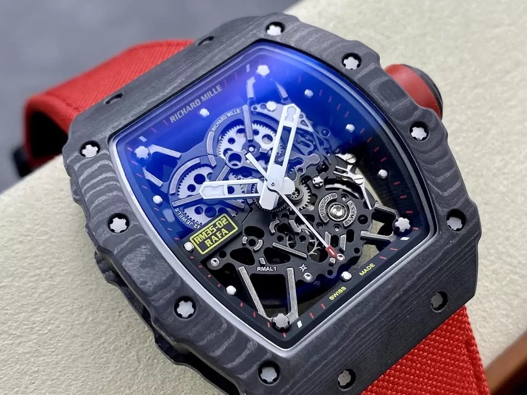 Richard Mille RM035-02 G+ Fabbrica RM3502 Carbonio NTPT Red Velcro cinturino