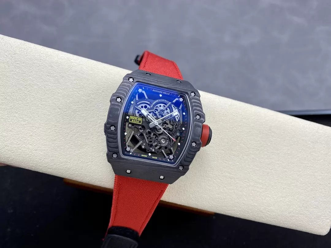 Richard Mille RM035-02 G+ Fabbrica RM3502 Carbonio NTPT Red Velcro cinturino
