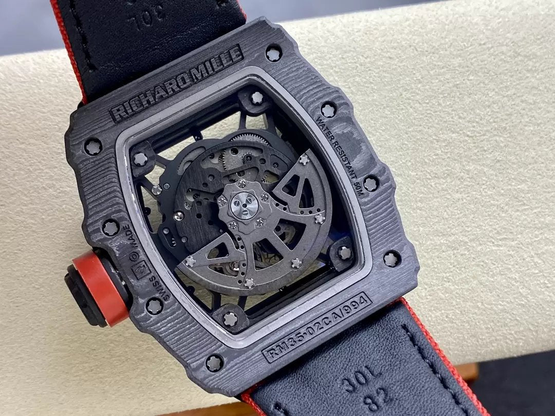 Richard Mille RM035-02 G+ Fabbrica RM3502 Carbonio NTPT Red Velcro cinturino