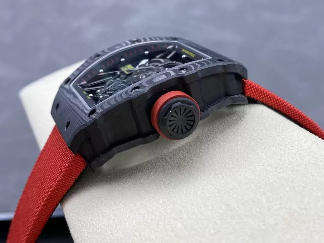 Richard Mille RM035-02 G+ Fabbrica RM3502 Carbonio NTPT Red Velcro cinturino