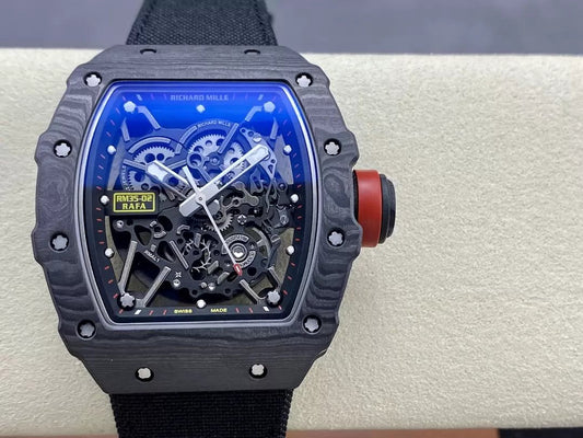 Richard Mille RM035-02 G+ Fabbrica RM3502 Carbonio NTPT Nero Velcro cinturino