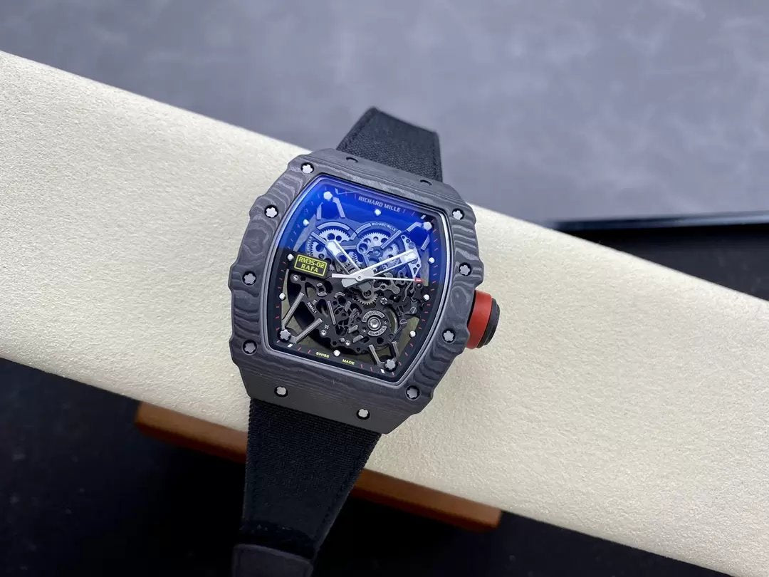 Richard Mille RM035-02 G+ Fabbrica RM3502 Carbonio NTPT Nero Velcro cinturino