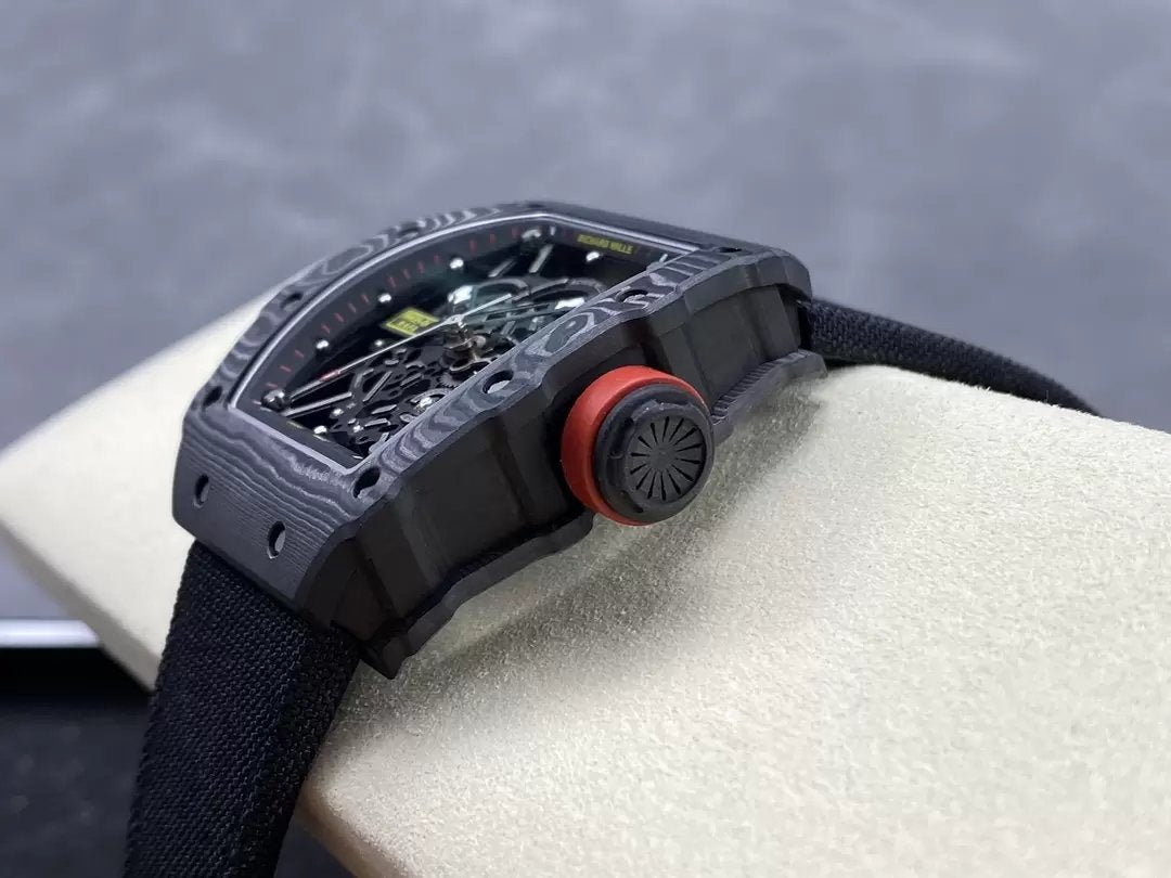 Richard Mille RM035-02 G+ Fabbrica RM3502 Carbonio NTPT Nero Velcro cinturino