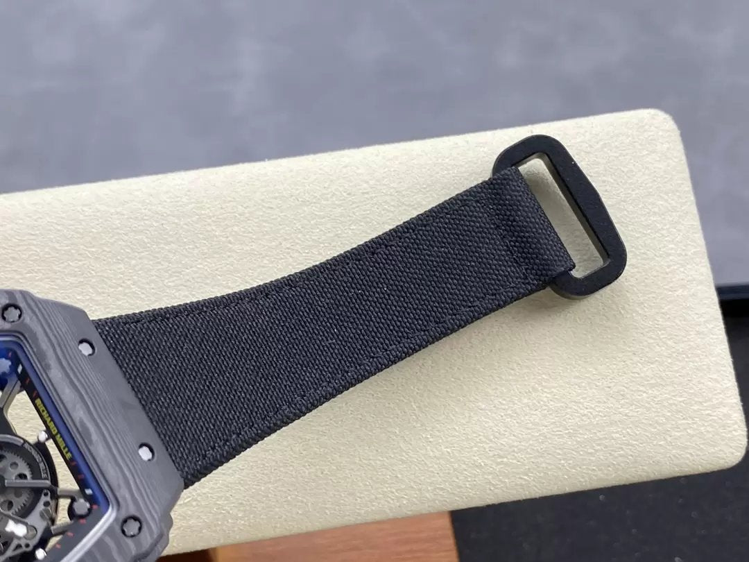 Richard Mille RM035-02 G+ Fabbrica RM3502 Carbonio NTPT Nero Velcro cinturino