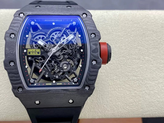 Richard Mille RM035-02 G+ Fabbrica RM3502 Carbonio NTPT Nero Gomma cinturino