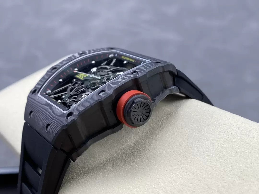 Richard Mille RM035-02 G+ Fabbrica RM3502 Carbonio NTPT Nero Gomma cinturino