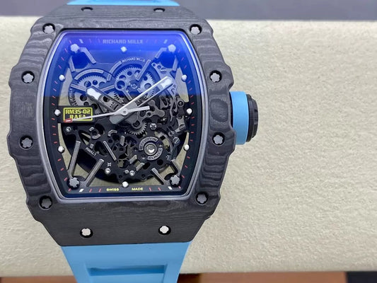 Richard Mille RM035-02 G+ Fabbrica RM3502 Carbonio NTPT Blu cinturino