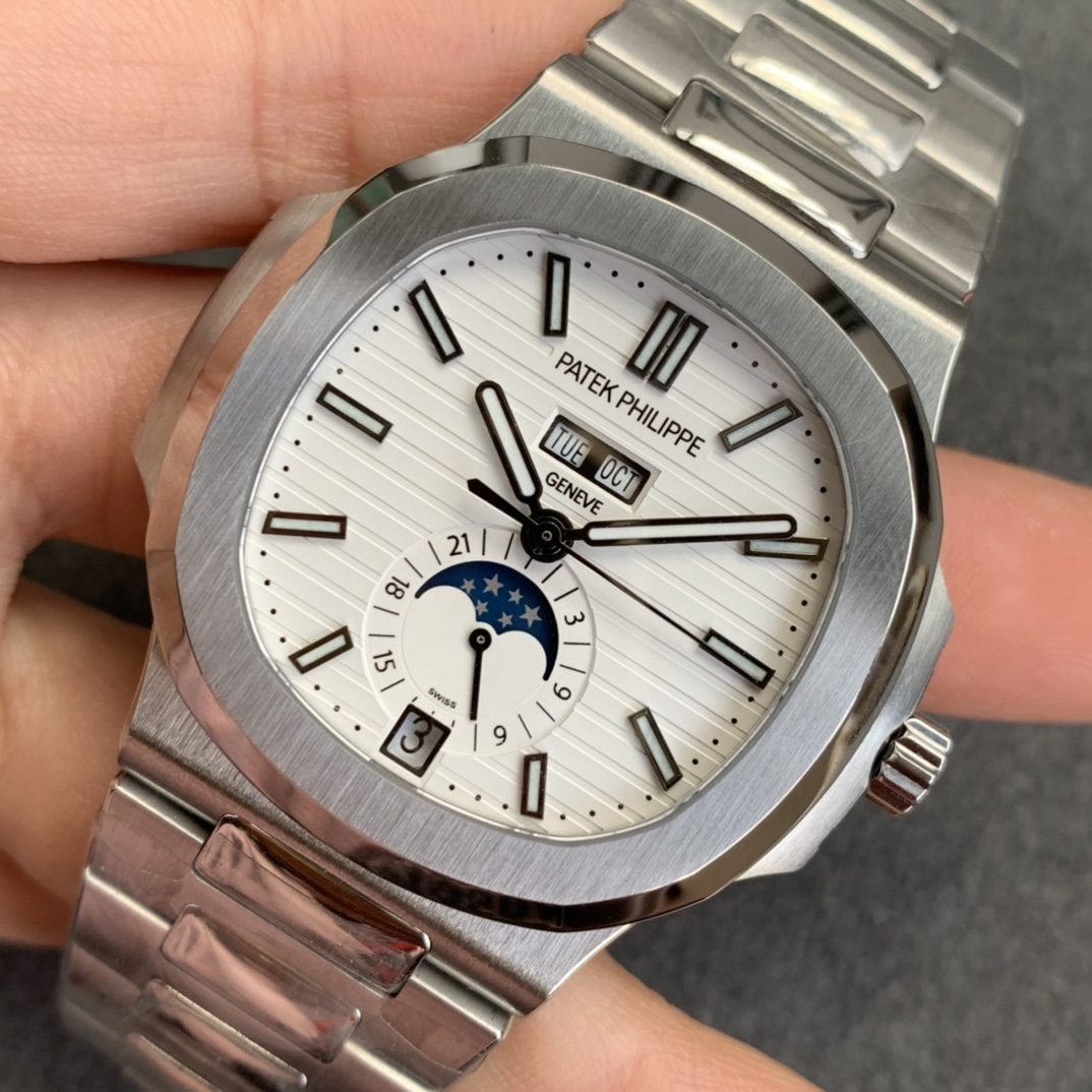 Patek Philippe Nautilus 5726 1:1 edizione migliore GR Fabbrica V3 quadrante bianco acciaio inossidabile
