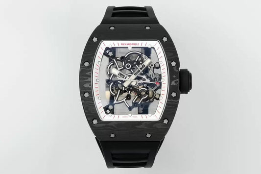RICHARD MILLE RM055 RM-055 ZF 2024 1:1 Best Edition Caixa de fibra de carbono Borracha preta 