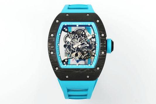 RICHARD MILLE RM055 ZF 2024 1:1 Melhor Edição Caixa de Fibra de Carbono turquesa cinturino 