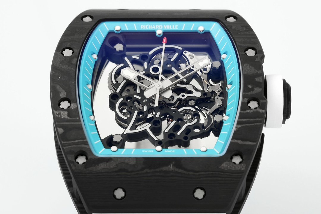 RICHARD MILLE  RM055  ZF 2024 1:1 Best Edition Carbon Fiber Case turquoise Dial