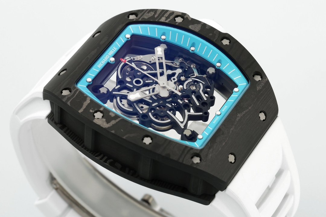 RICHARD MILLE  RM055  ZF 2024 1:1 Best Edition Carbon Fiber Case turquoise Dial