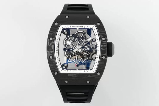 RICHARD MILLE RM055 ZF 2024 1:1 Best Edition Caixa de fibra de carbono Mostrador branco 