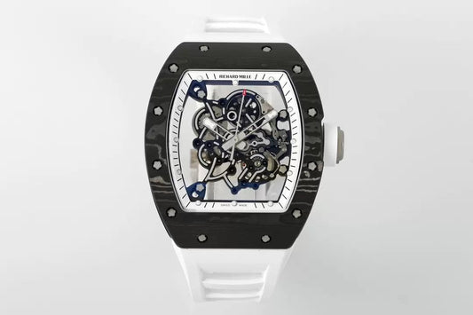 RICHARD MILLE RM055 ZF 2024 1:1 Best Edition Caixa de fibra de carbono branca cinturino 