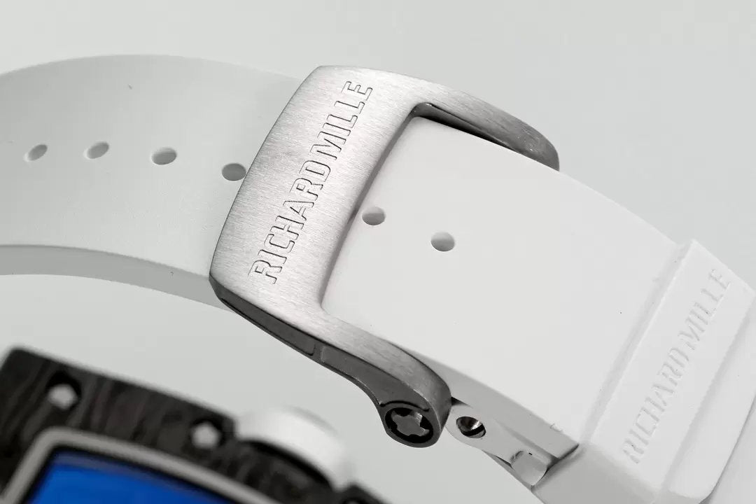 RICHARD MILLE  RM055  ZF 2024 1:1 Best Edition Carbon Fiber Case White cinturino