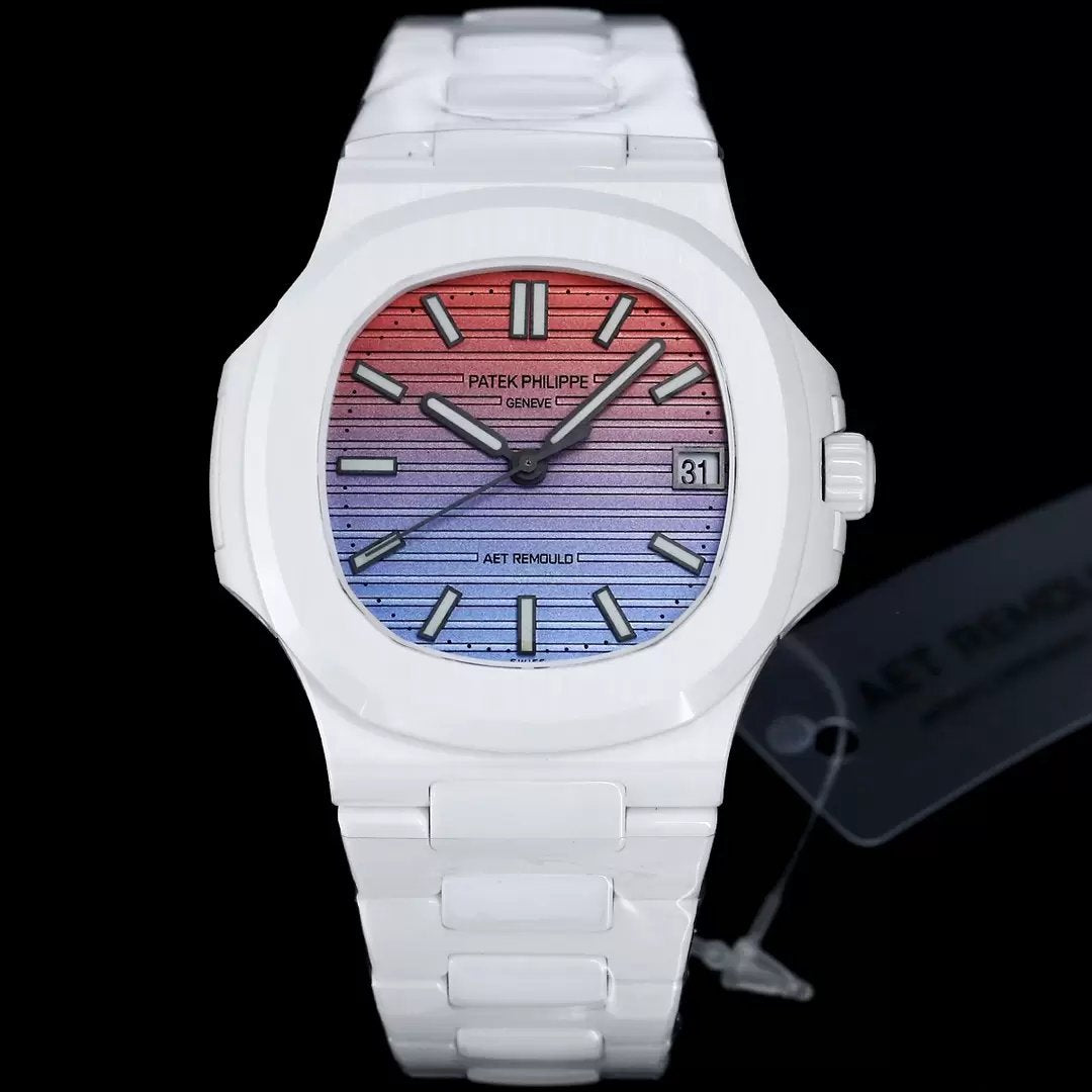 [AET modificado] Patek Philippe Nautilus 5711 ceramica gradiente pôr do sol quadrante 1:1 edição melhor