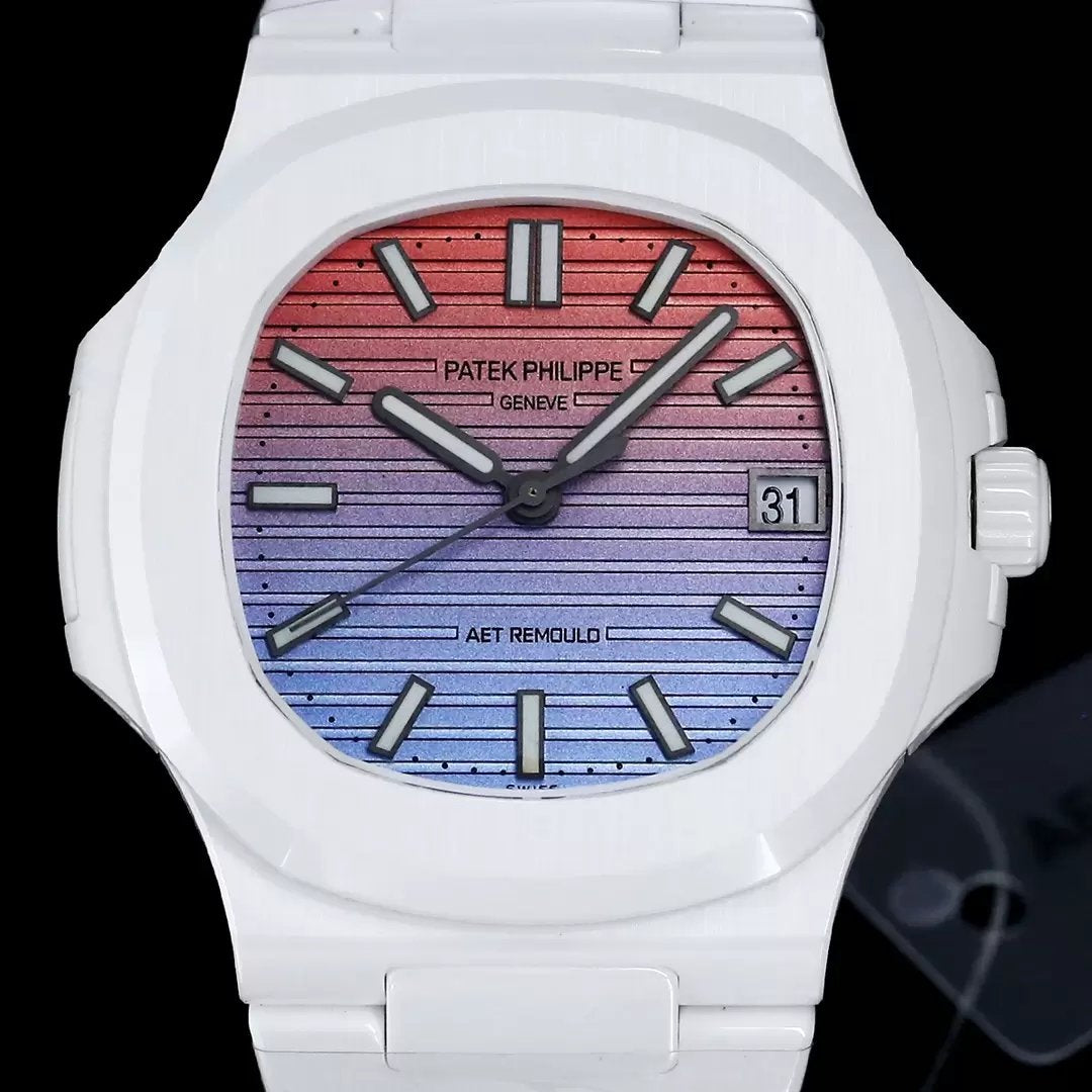 [AET modificado] Patek Philippe Nautilus 5711 ceramica gradiente pôr do sol quadrante 1:1 edição melhor
