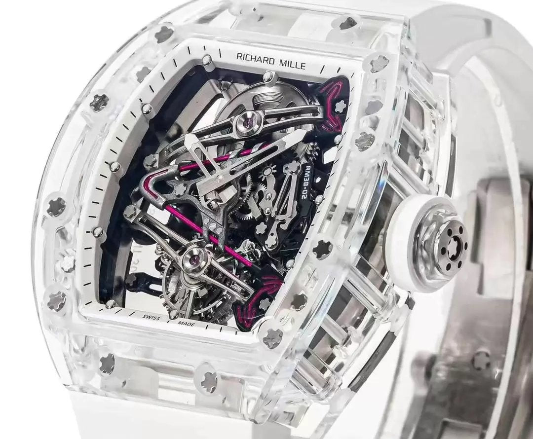 Richard Mille RM38-02 Tourbillon movimento 1:1 Best Clone RM Fabbrica Rubber cinturino