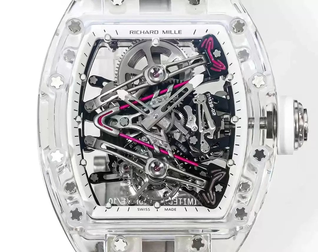 Richard Mille RM38-02 Tourbillon movimento 1:1 Best Clone RM Fabbrica Rubber cinturino