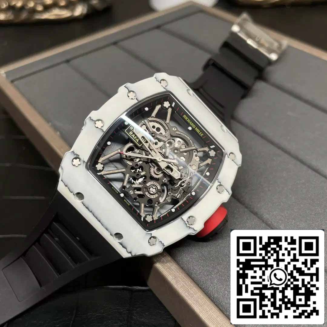 Richard Mille RM35-01 Sonic Fabbrica 1:1 Best Edition White Carbon NTPT Black Rubber cinturino