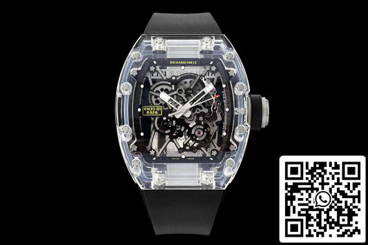 Richard Mille RM35-01 Sonic Fabbrica 1:1 Best Edition Saphire case Black Rubber cinturino