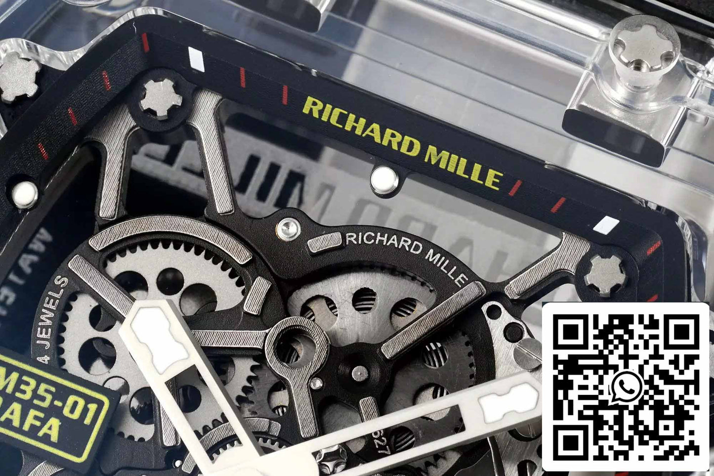 Richard Mille RM35-01 Sonic Fabbrica 1:1 Best Edition Saphire case Black Rubber cinturino