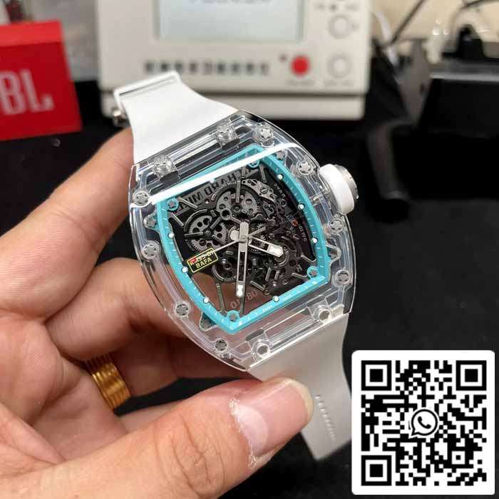 Richard Mille RM35-01 Sonic Fabbrica 1:1 Best Edition Saphire case White Rubber cinturino