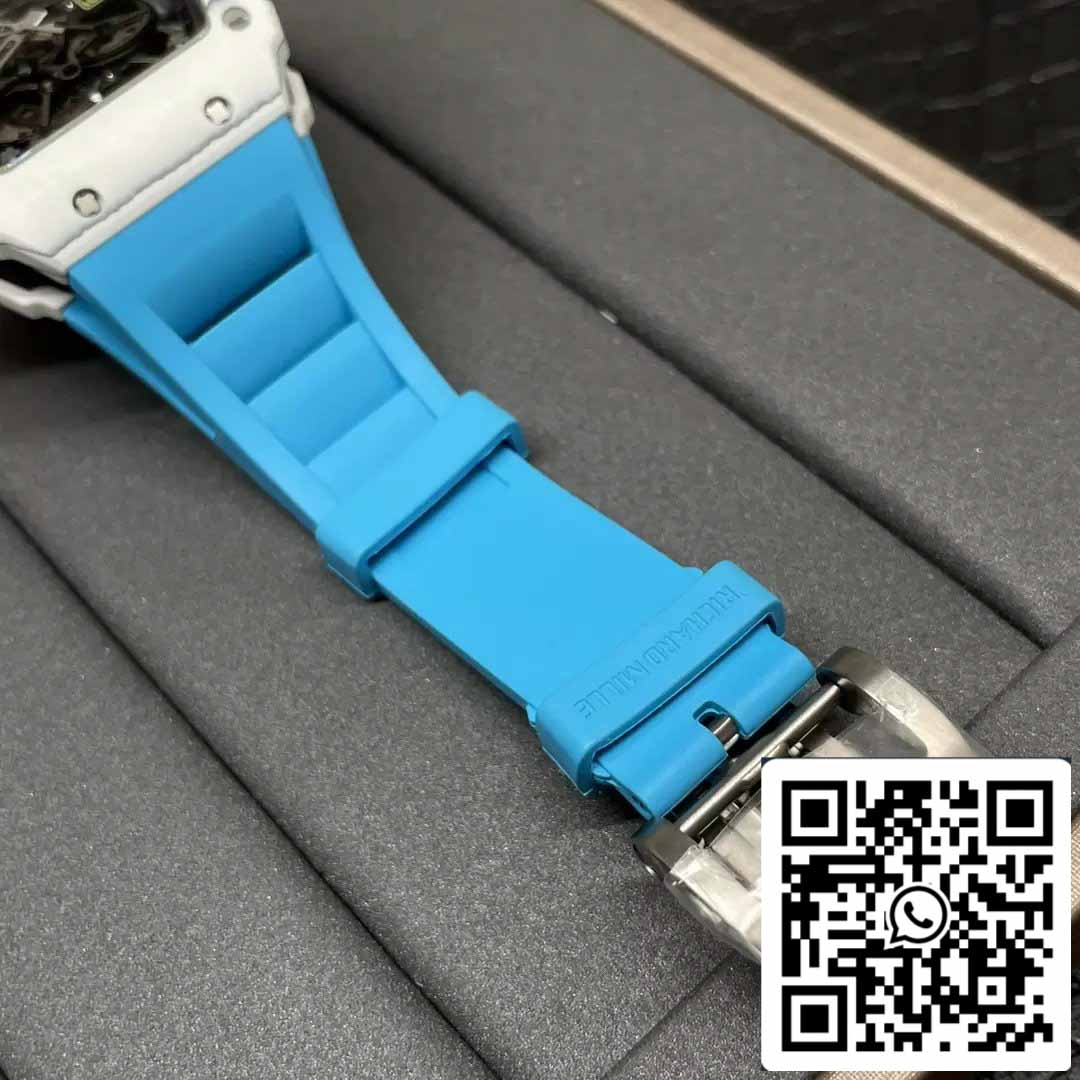Richard Mille RM35-01 Sonic Fabbrica 1:1 Best Edition White Carbon NTPT Blue Rubber cinturino