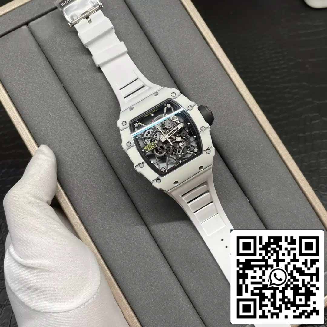 Richard Mille RM35-01 Sonic Fabbrica 1:1 Best Edition White Carbon NTPT White Rubber cinturino