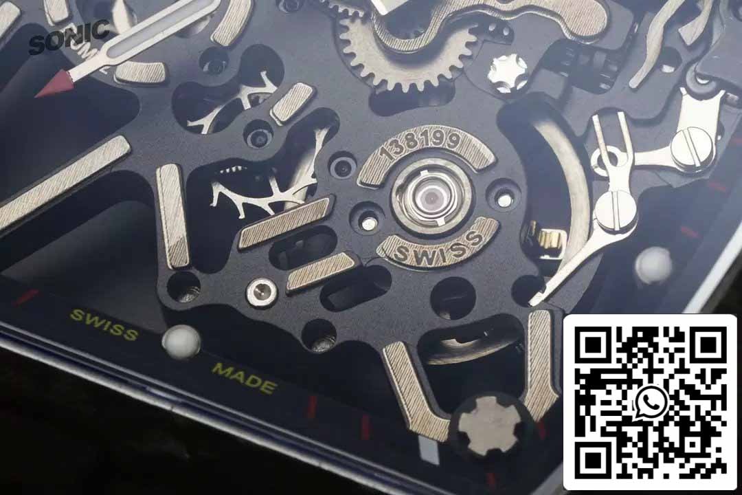 Richard Mille RM35-01 Sonic Fabbrica 1:1 Best Edition White Carbon NTPT Grey Velcro cinturino