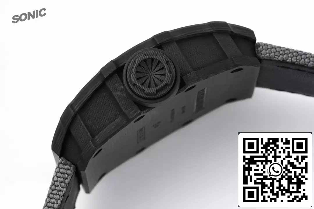 Richard Mille RM35-01 Sonic Fabbrica 1:1 Best Edition White Carbon NTPT Grey Velcro cinturino